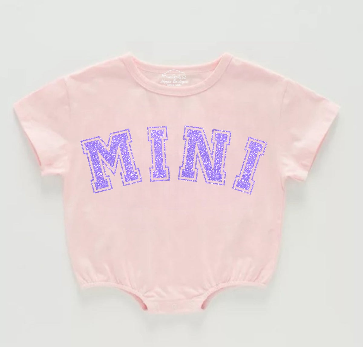 Glitter Mini Baby t-shirt Bubble Romper Hippo Boutique