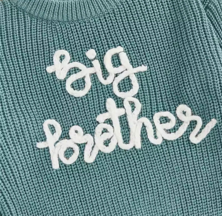 Knit Embroidered Big Brother sweater Hippo Boutique