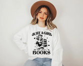 Just a Girl who Loves Books Sweatshirts Hippo Boutique