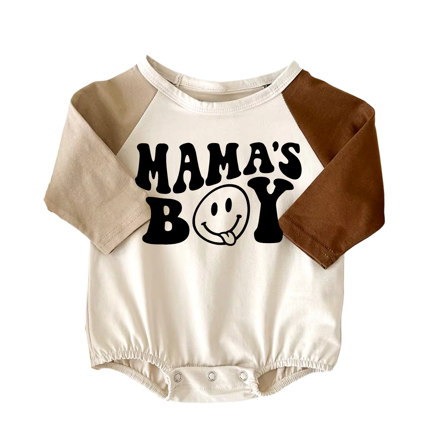 Mama’s Boy Color Block Bubble Romper Hippo Boutique