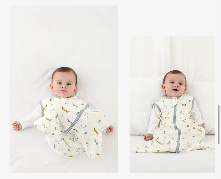 Newborn Baby 100% Organic Cotton Sleep sac - 1 Tog Hippo Boutique