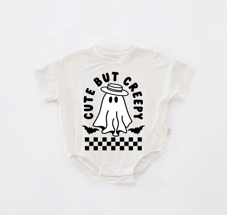 Baby Halloween t-shirt Bubble Romper - Cute but Creepy Ghost Hippo Boutique
