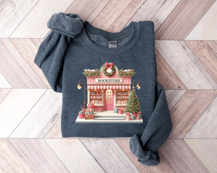 Bookstore christmas Sweatshirts Hippo Boutique