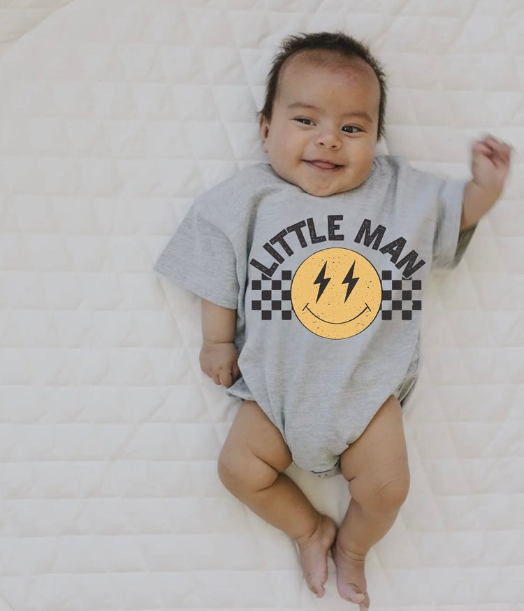 Little Man Baby & toddler Boy t-shirt bubble Romper Hippo Boutique