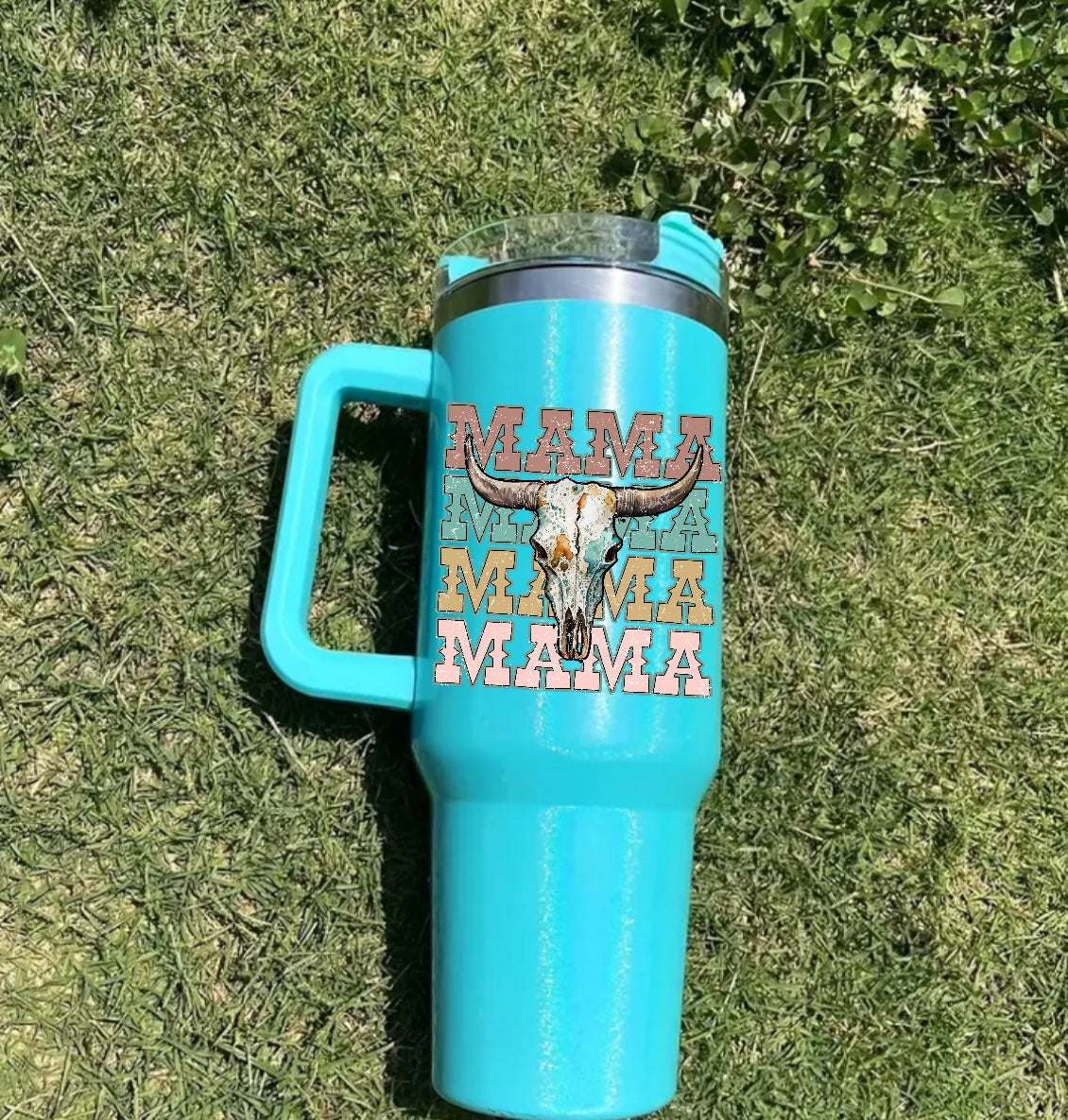 Western Mama 40oz Insulated Tumbler with Handle and straw Hippo boutique