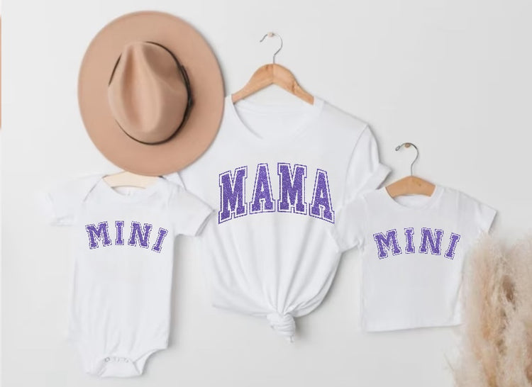 Glitter Mama & Mini Matching T-Shirts & Onesie - White Hippo Boutique