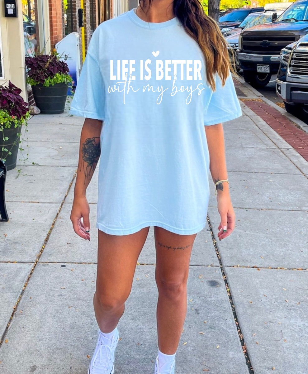 Life is Better with my Boys Women’s T-Shirts Hippo Boutique