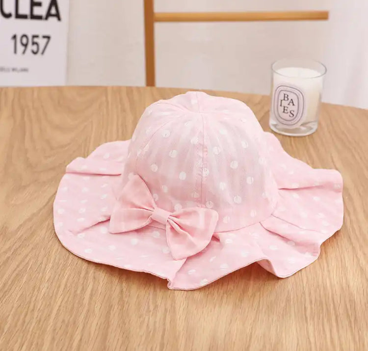 Polka Dot Bow Sun Hats Hippo Boutique