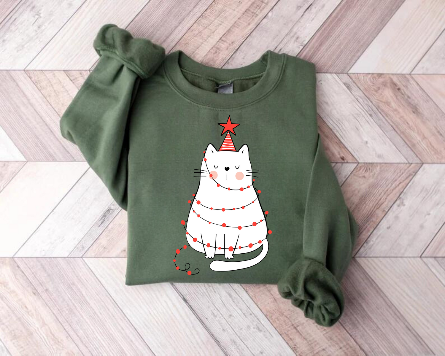 Cat Christmas Sweatshirts Hippo Boutique