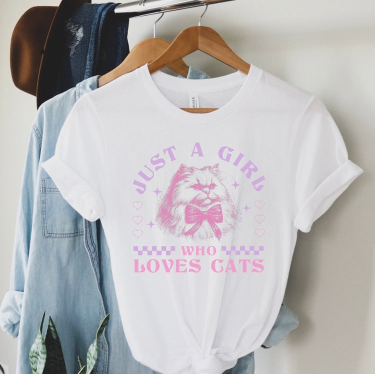 Just a girl who loves Cats Women’s T-Shirts Hippo Boutique