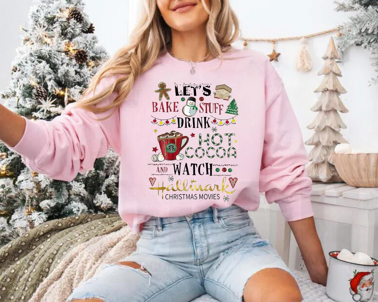Lets bake stuff Christmas crewneck Sweatshirts Hippo Boutique