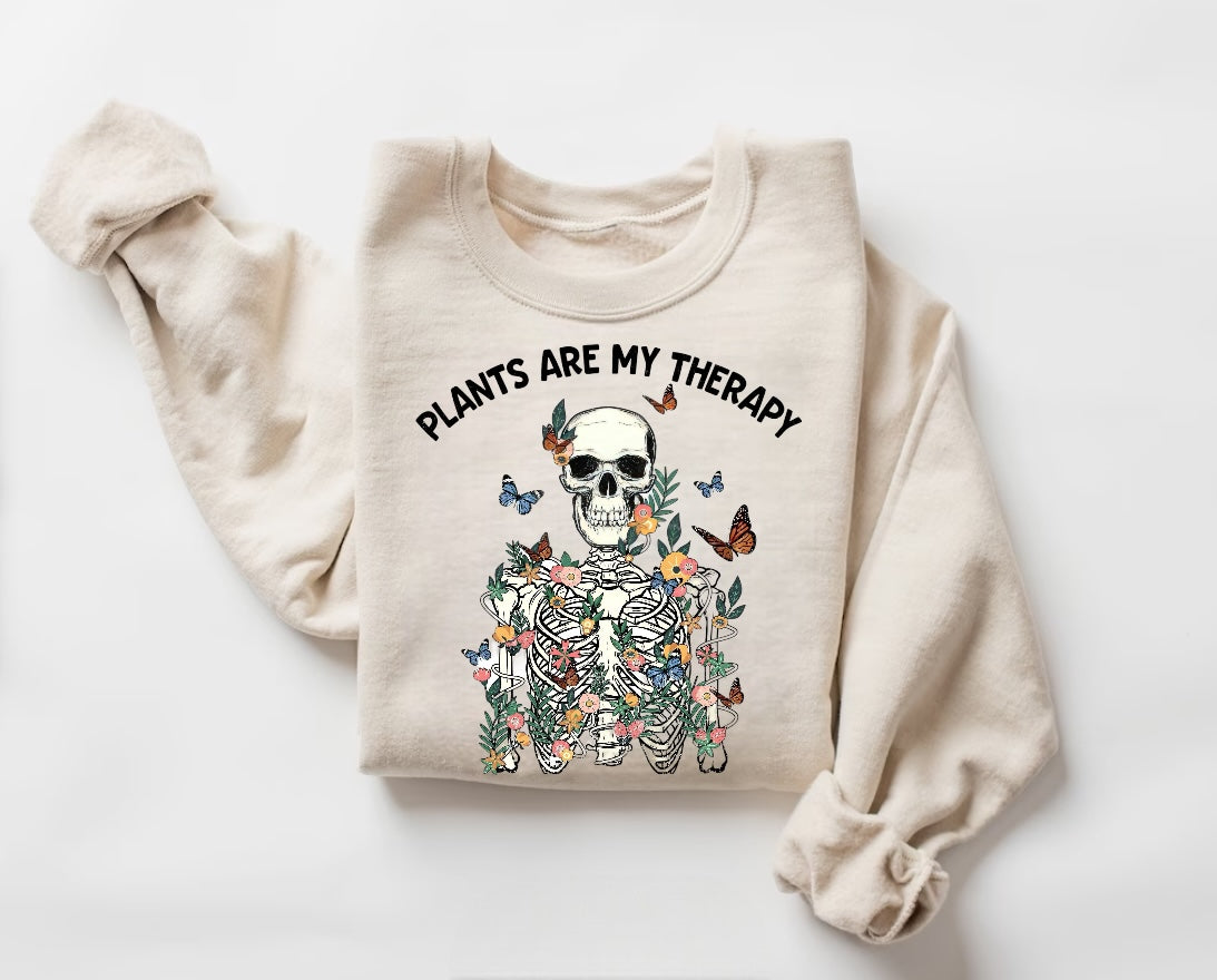 Women’s Crewneck Sweatshirts - Plants are my Therapy Hippo Boutique
