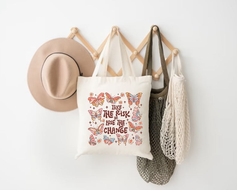 Take The Risk Boho Tote Bag Hippo Boutique