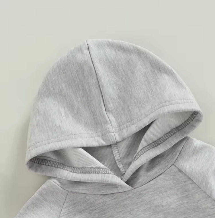 Little Dude Oversized Hooded Sweatshirt Romper Hippo Boutique