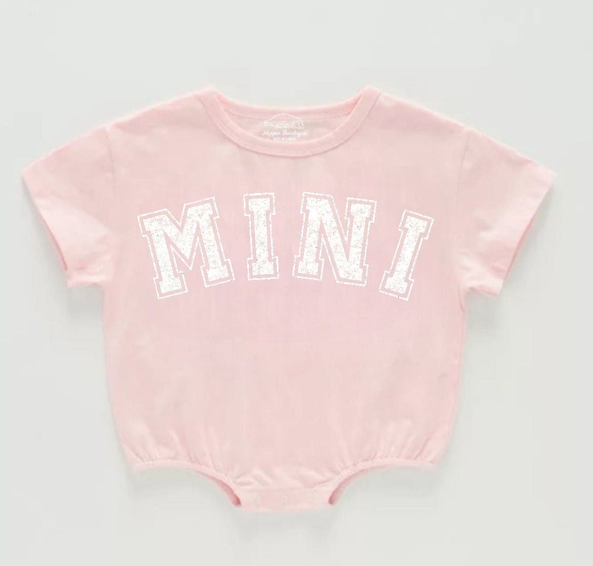 Glitter Mini Baby t-shirt Bubble Romper Hippo Boutique