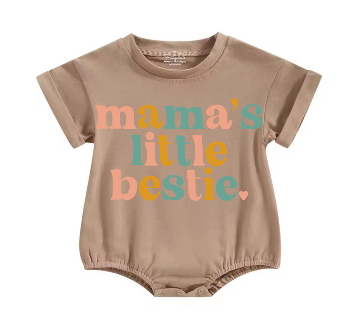 Mama’s Little Bestie Baby t-shirt bubble Romper