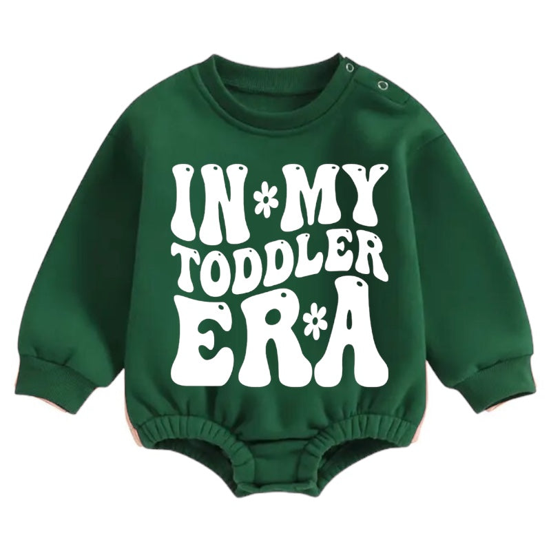 In my toddler era Soft warm fleece Baby Oversized Sweatshirt Romper Hippo Boutique
