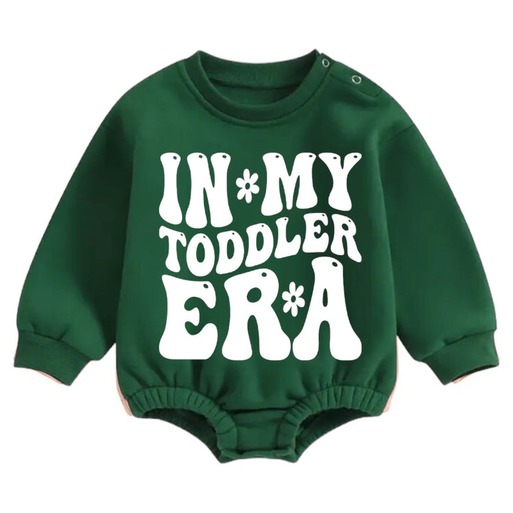 In my toddler era Soft warm fleece Baby Oversized Sweatshirt Romper Hippo Boutique