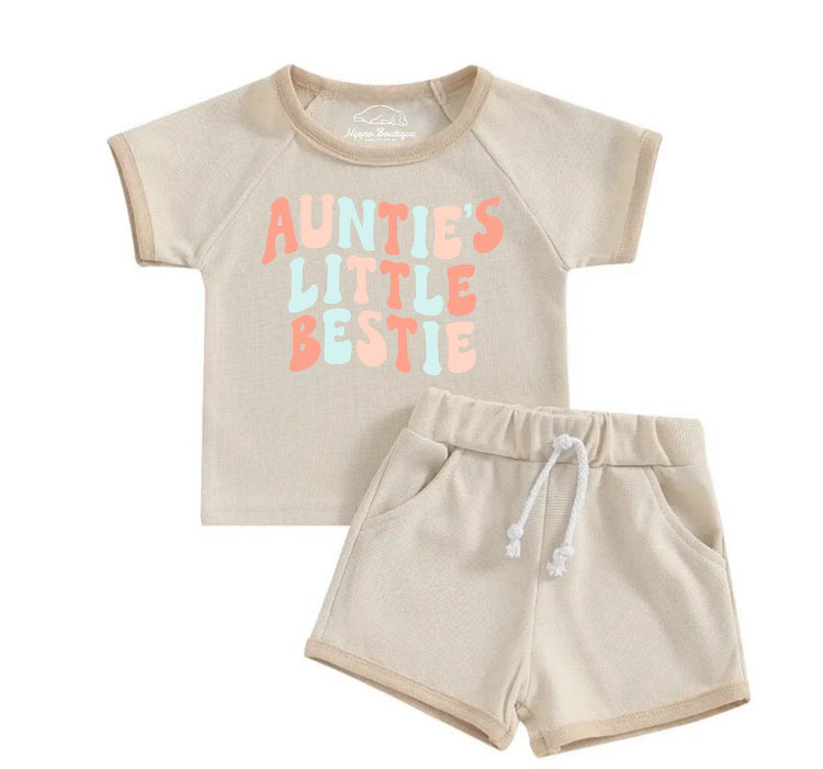 Auntie’s Lottle Bestie Baby girl & toddler girl outfit Hippo Boutique