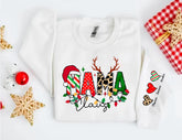 Custom Christmas Mama Sweatshirt with children’s name on sleeve Hippo Boutique