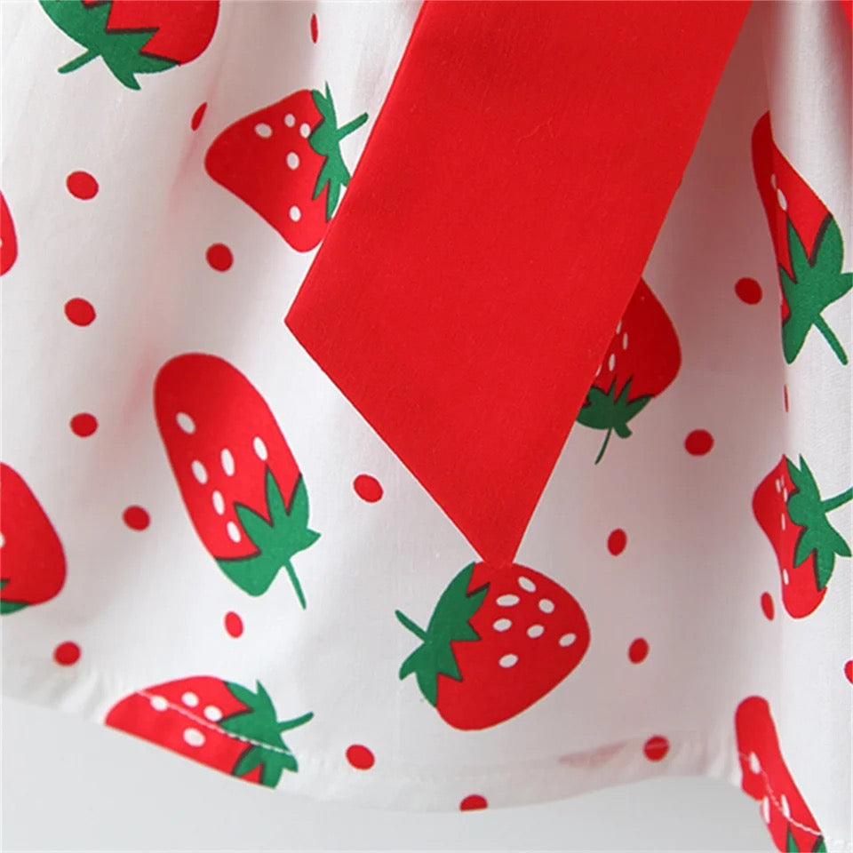 Strawberry Sleeveless Baby Dress with Sun Hat Hippo Boutique