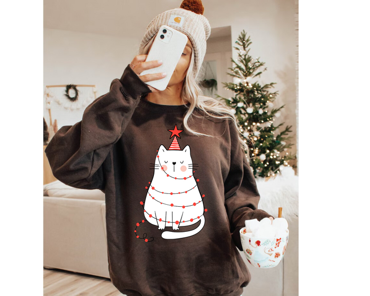Cat Christmas Sweatshirts Hippo Boutique