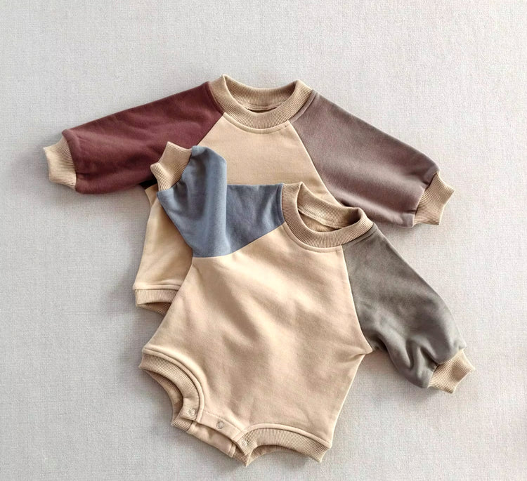 Color Block Oversized Sweatshirt Romper Hippo Boutique