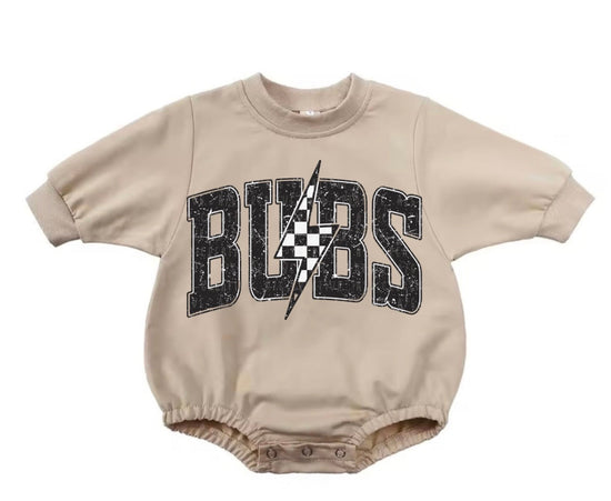 Bubble Sweatshirt Romper - Bubs Lightning Hippo Boutique