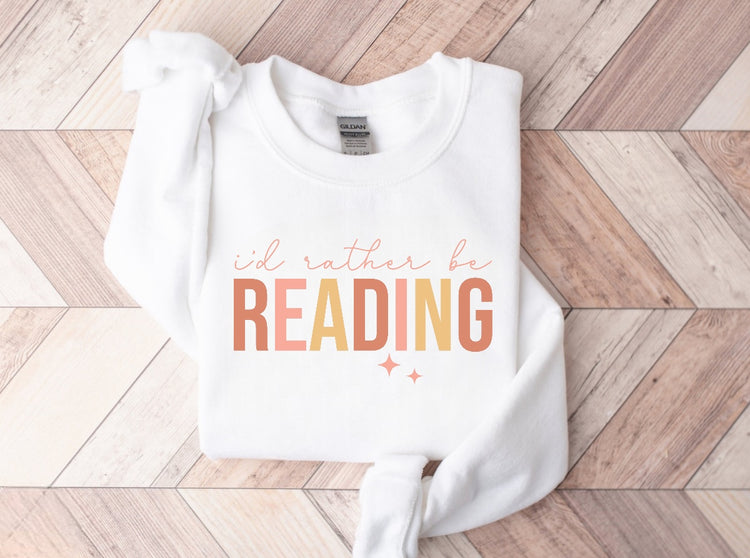 Id Rather Be Reading Sweatshirt Hippo Boutique