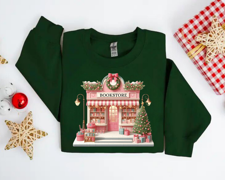 Bookstore christmas Sweatshirts Hippo Boutique