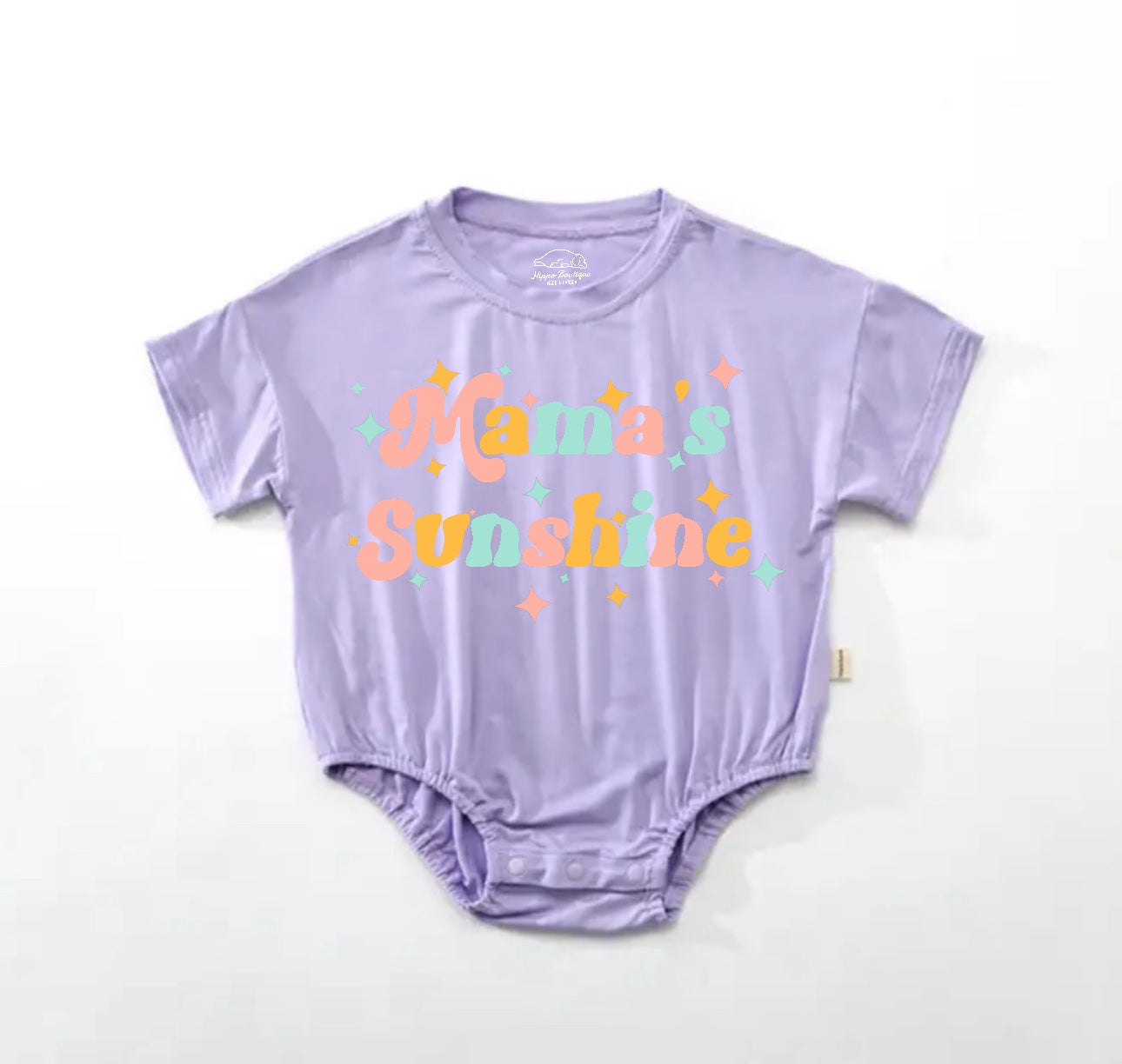 Mama’s Sunshine Baby Girl t-shirt Bubble Romper Hippo Boutique