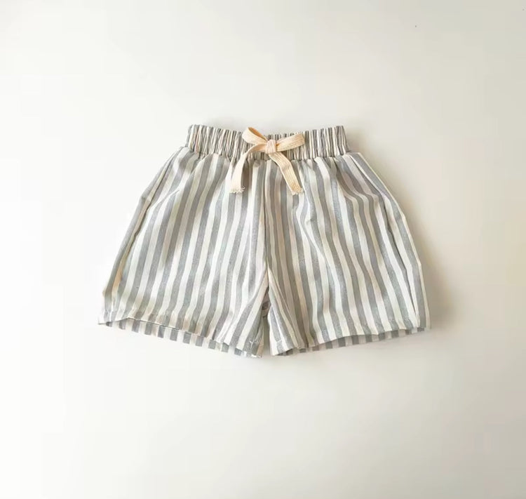 Toddler Striped Linen Cotton Shorts Hippo Boutique