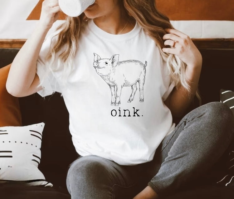 Oink Piggy Women’s T-Shirts Hippo Boutique