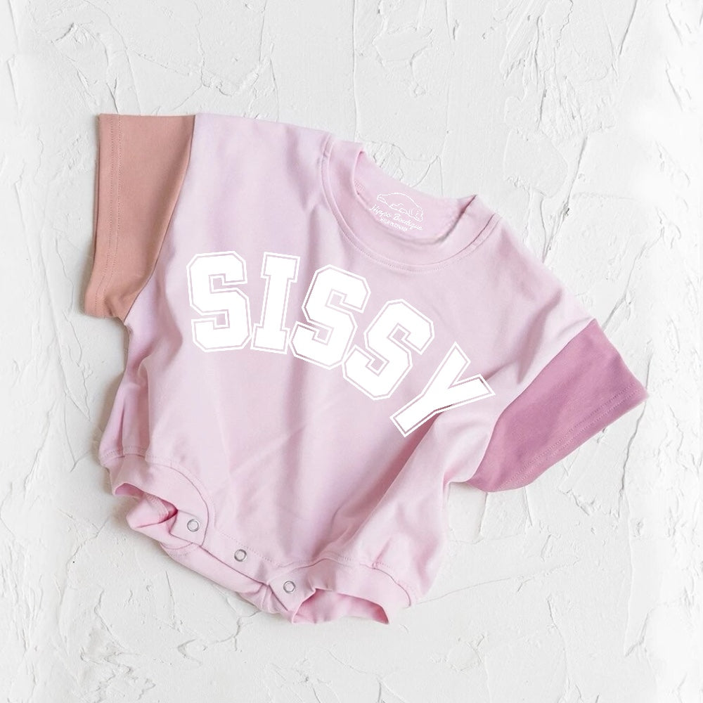Sissy baby Color Block T-Shirt Bubble Romper Hippo Boutique