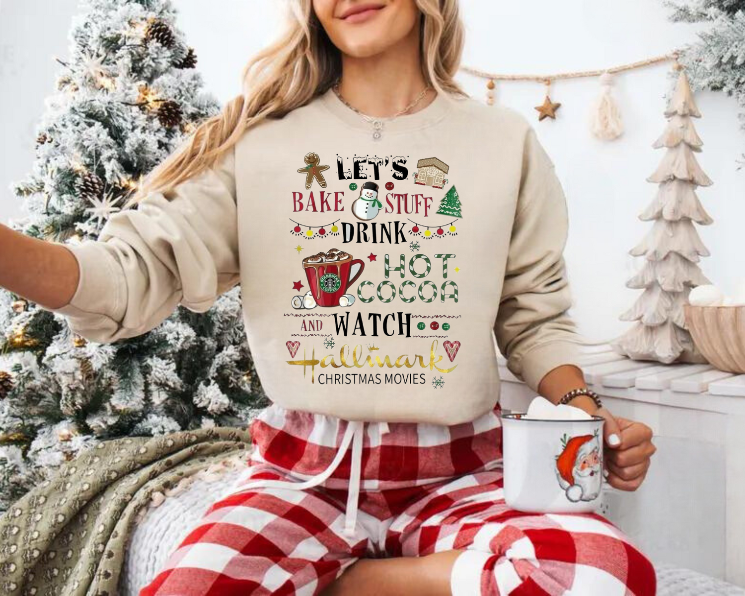 Lets bake stuff Christmas crewneck Sweatshirts Hippo Boutique