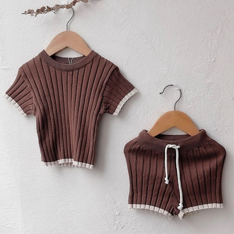 Baby & Toddler Waffle Knit Cotton Summer Outfit Sets Hippo Boutique