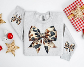 Cow Bow Christmas Sweatshirts Hippo Boutique