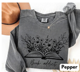 Book Addict Open floral Book Sweatshirts Hippo Boutique