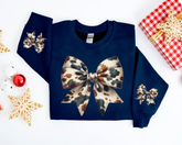 Cow Bow Christmas Sweatshirts Hippo Boutique