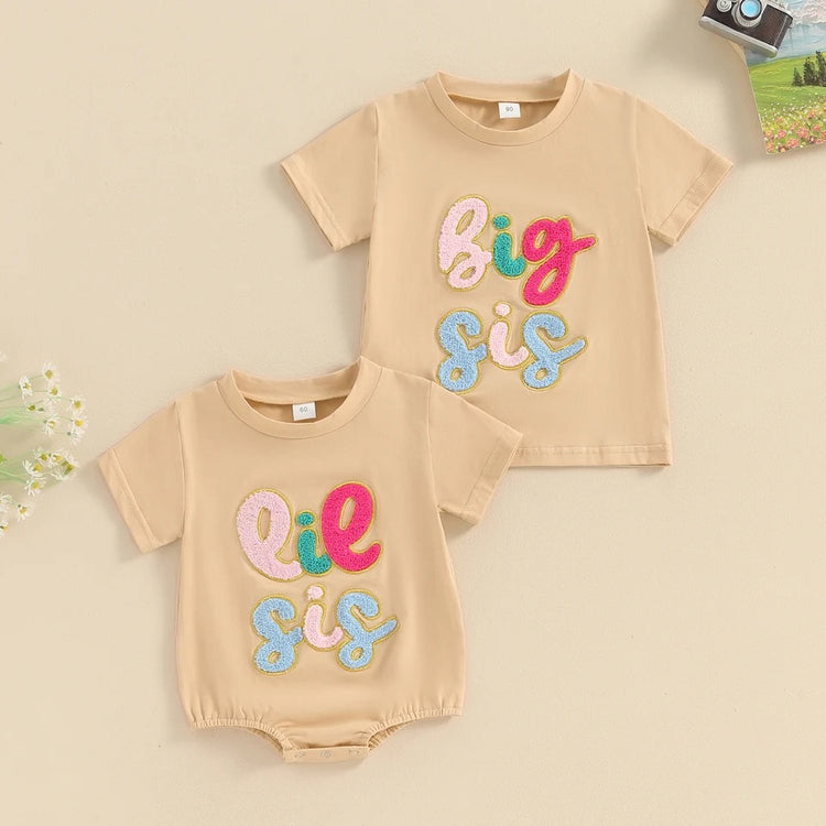 Big Sis T-Shirt & lil sis T-Shirt Rompers Hippo Boutique