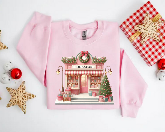Bookstore christmas Sweatshirts Hippo Boutique