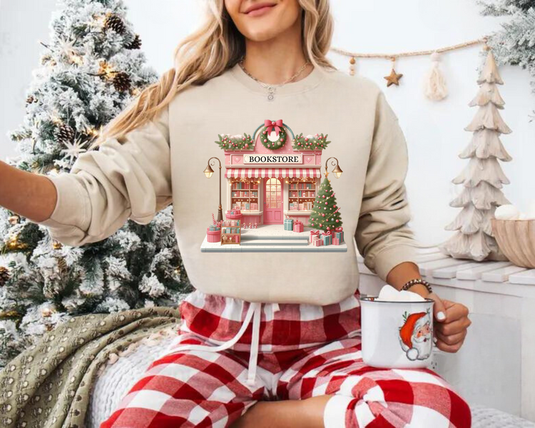 Bookstore christmas Sweatshirts Hippo Boutique