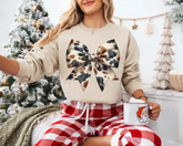 Cow Bow Christmas Sweatshirts Hippo Boutique