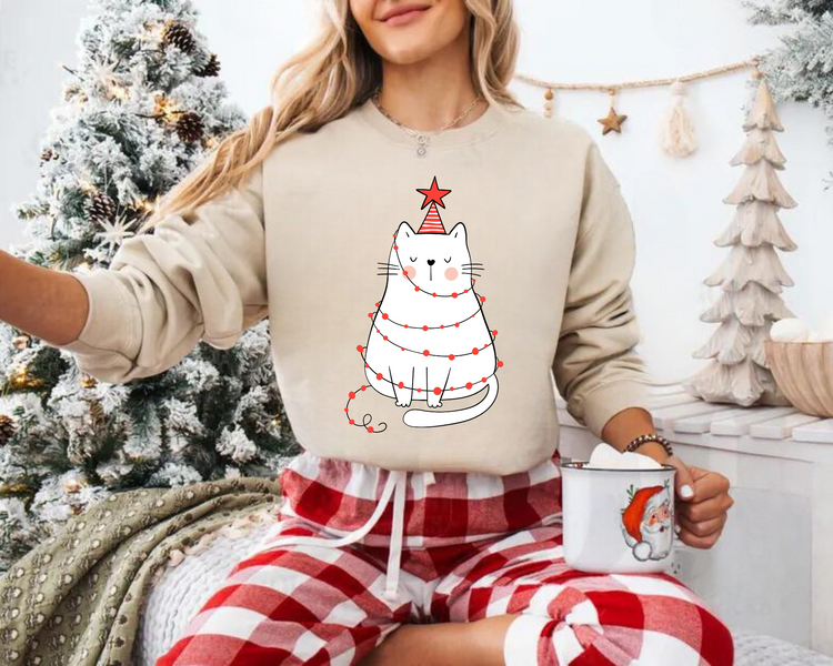 Cat Christmas Sweatshirts Hippo Boutique
