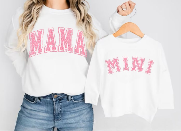 Glitter Mama & Mini Matching Sweatshirts - White Hippo Boutique