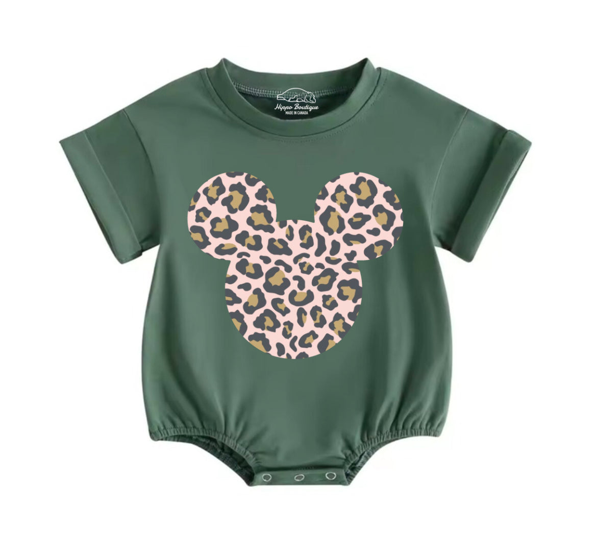 Leopard Mouse Baby t-shirt Bubble Romper Hippo Boutique