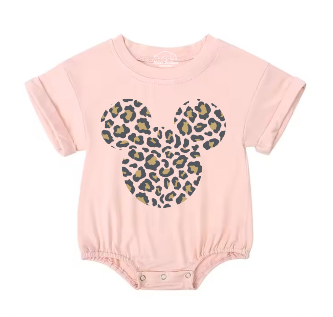 Leopard Mouse Baby t-shirt Bubble Romper Hippo Boutique