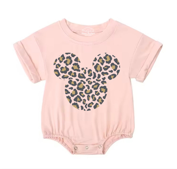 Leopard Mouse Baby t-shirt Bubble Romper Hippo Boutique