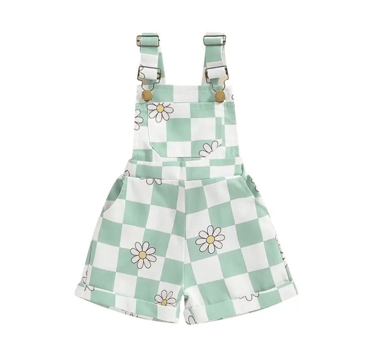 Checkered Suspender Shorts Hippo Boutique