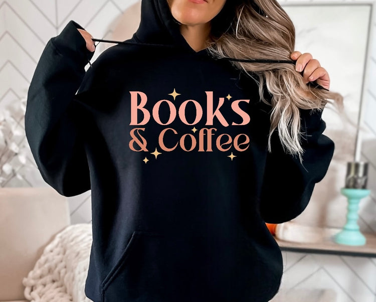 Books & Coffee Sweatshirt Hippo Boutique